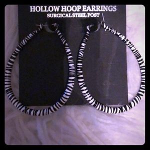 Zebra hoop earrings